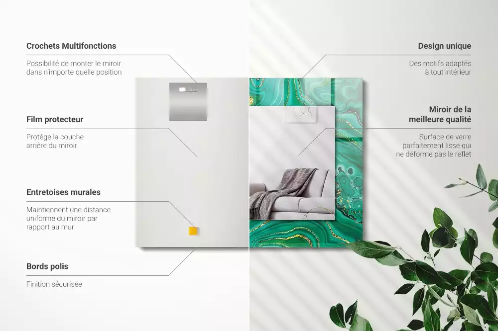 Obdélníkové dekorační zrcadlo Abstraktní zelená textura