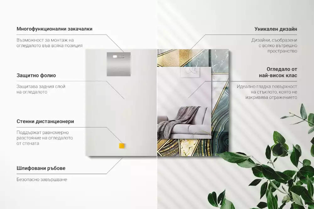 Obdélníkové dekorační zrcadlo Abstraktní geometrické vzory