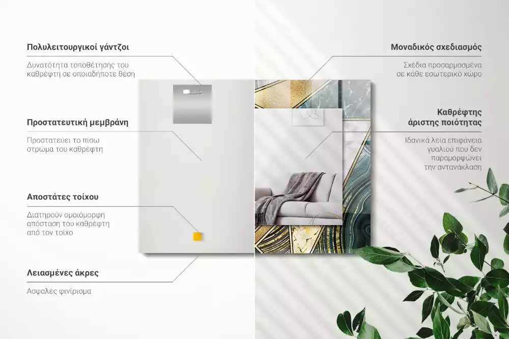 Obdélníkové dekorační zrcadlo Abstraktní geometrické vzory