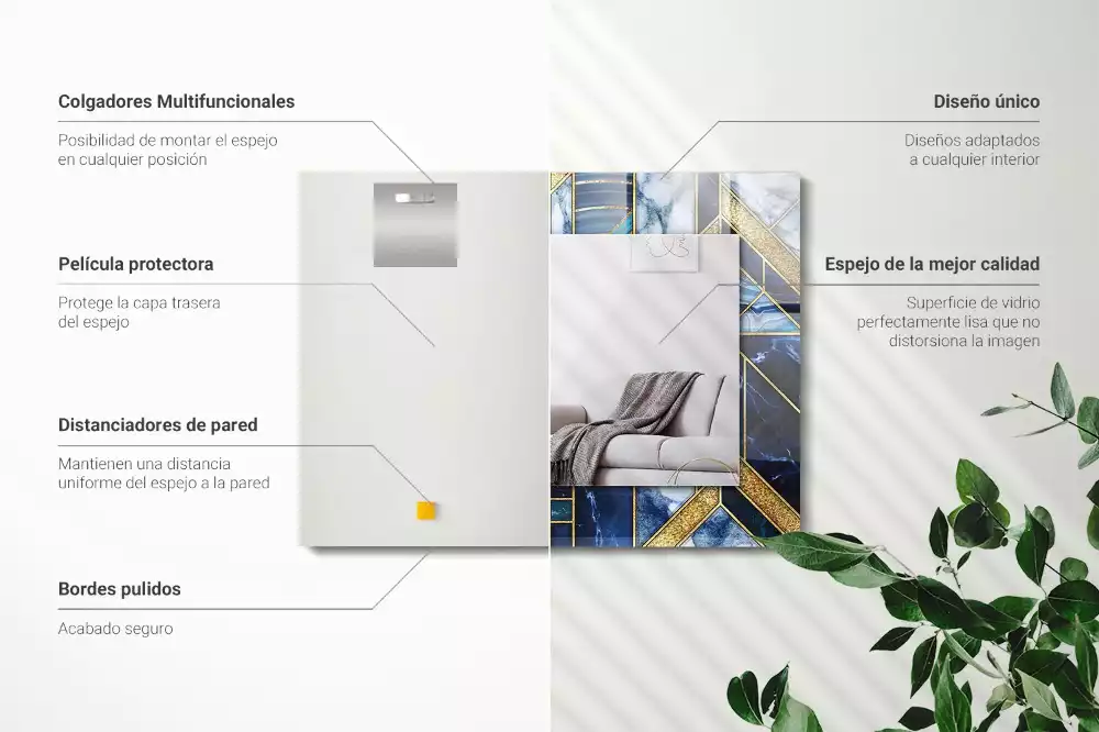 Obdélníkové dekorační zrcadlo Abstraktní geometrická mozaika