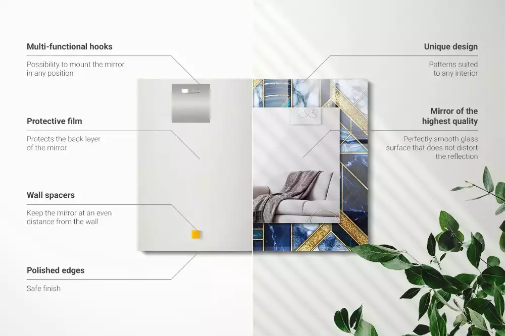 Obdélníkové dekorační zrcadlo Abstraktní geometrická mozaika