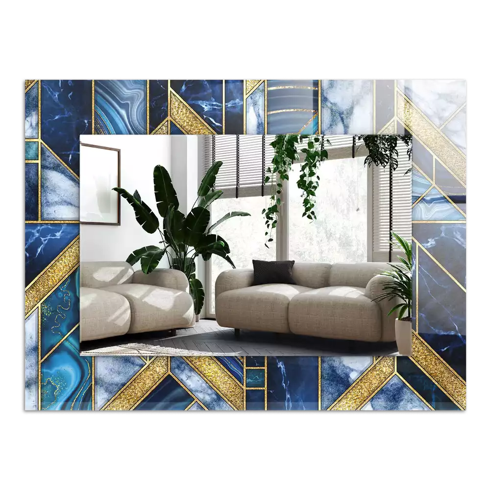 Obdélníkové dekorační zrcadlo Abstraktní geometrická mozaika