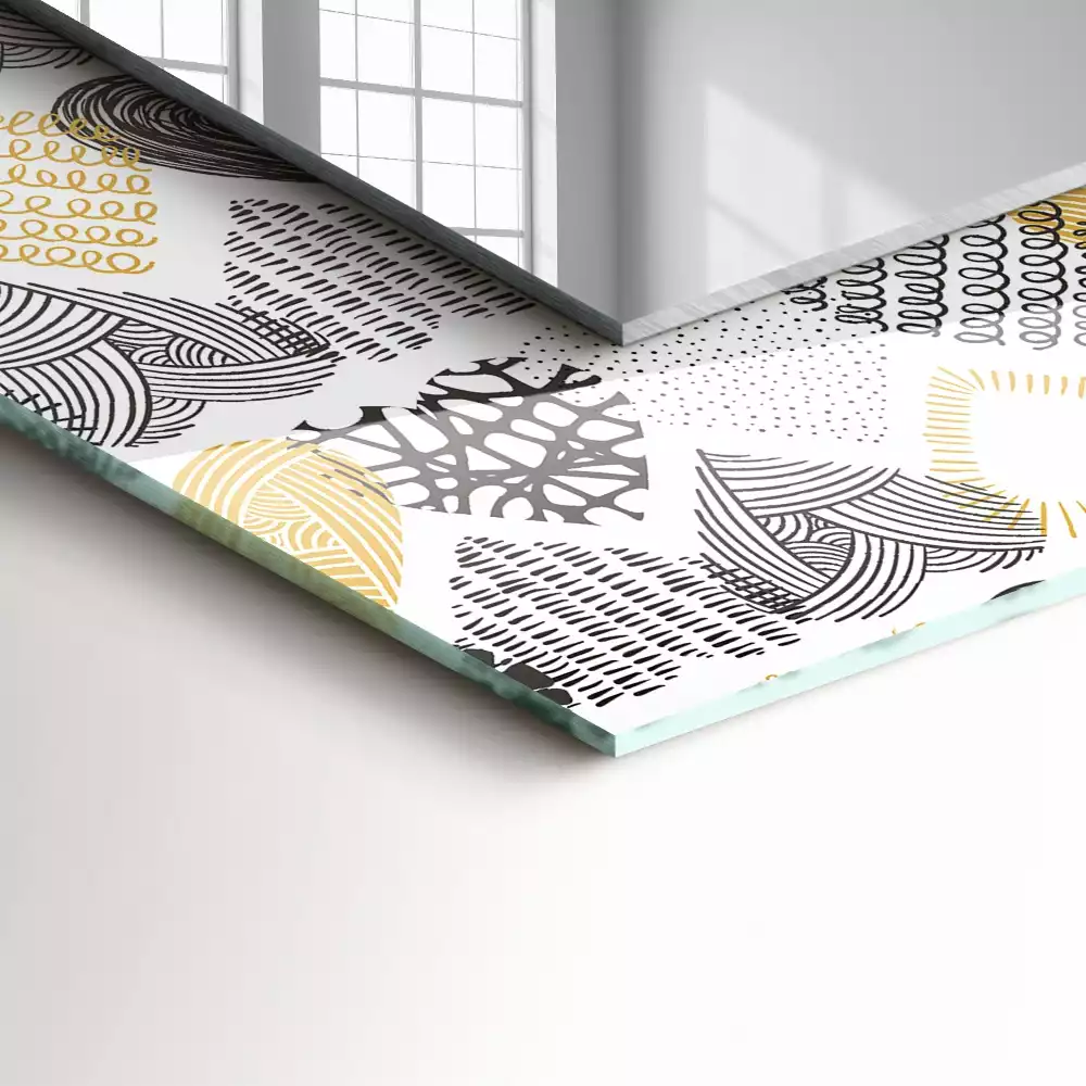 Obdélníkové dekorační zrcadlo Barevné srdce