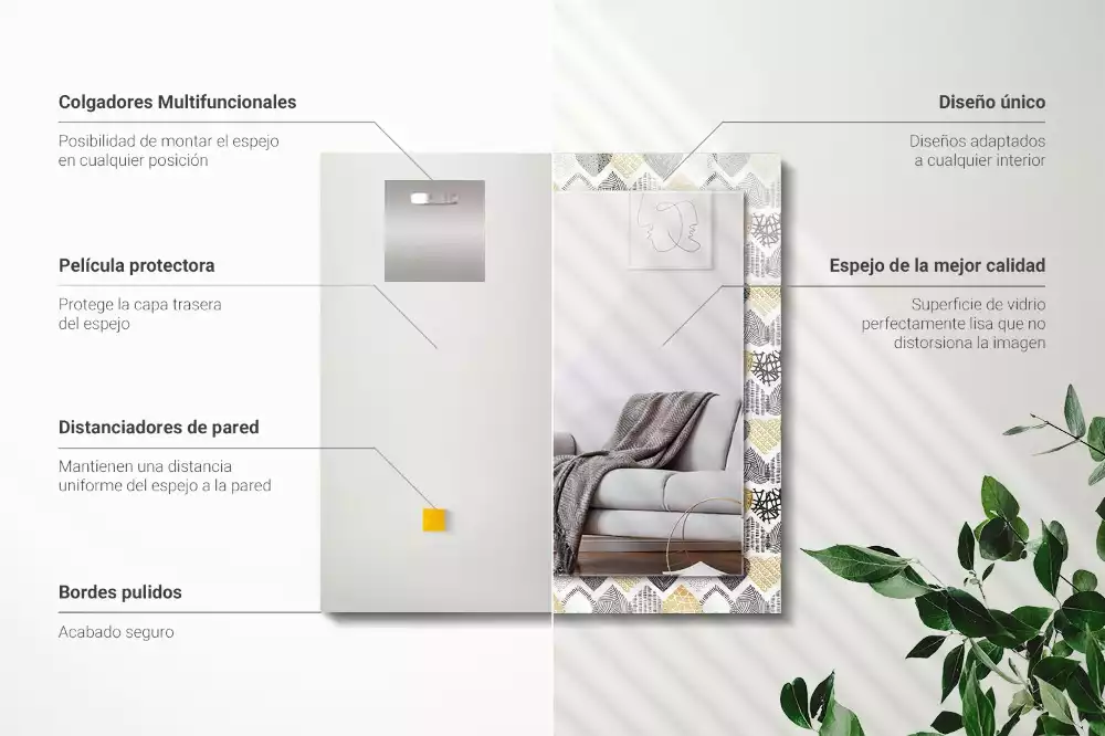 Obdélníkové dekorační zrcadlo Barevné srdce