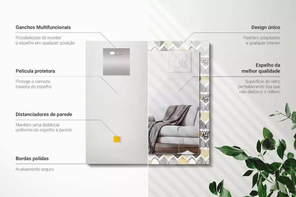 Obdélníkové dekorační zrcadlo Barevné srdce