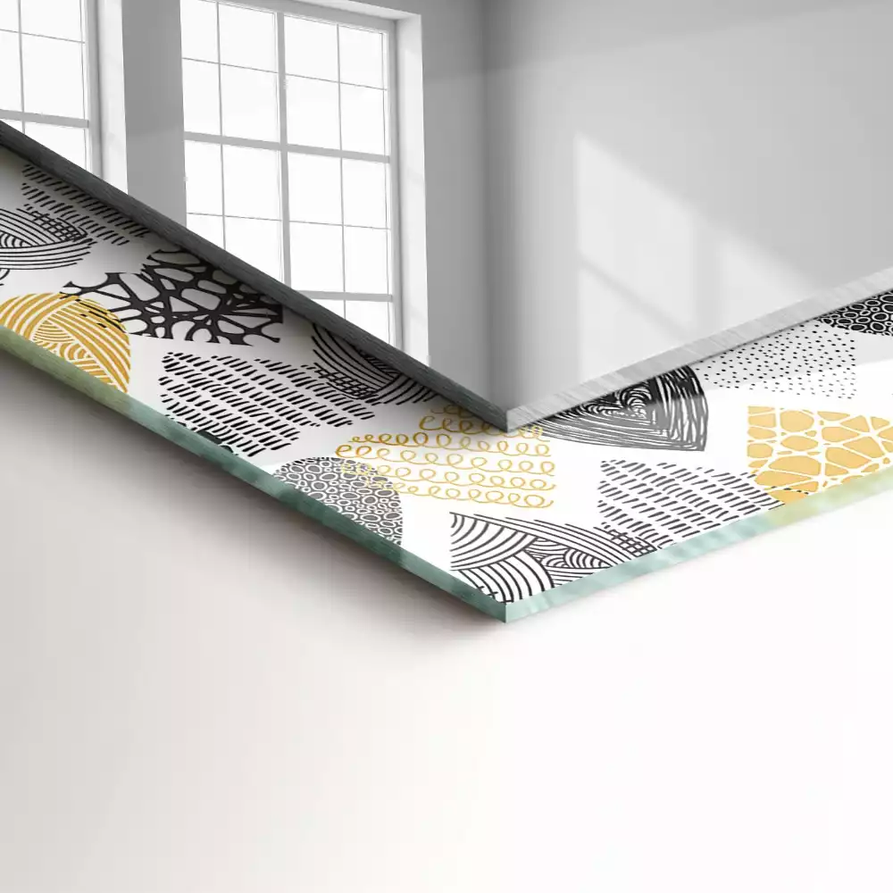 Obdélníkové dekorační zrcadlo Barevné srdce