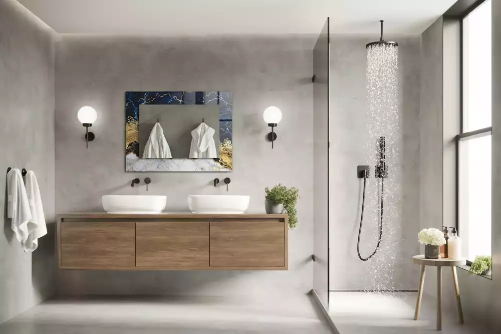 Obdélníkové dekorační zrcadlo Mramorová abstrakce