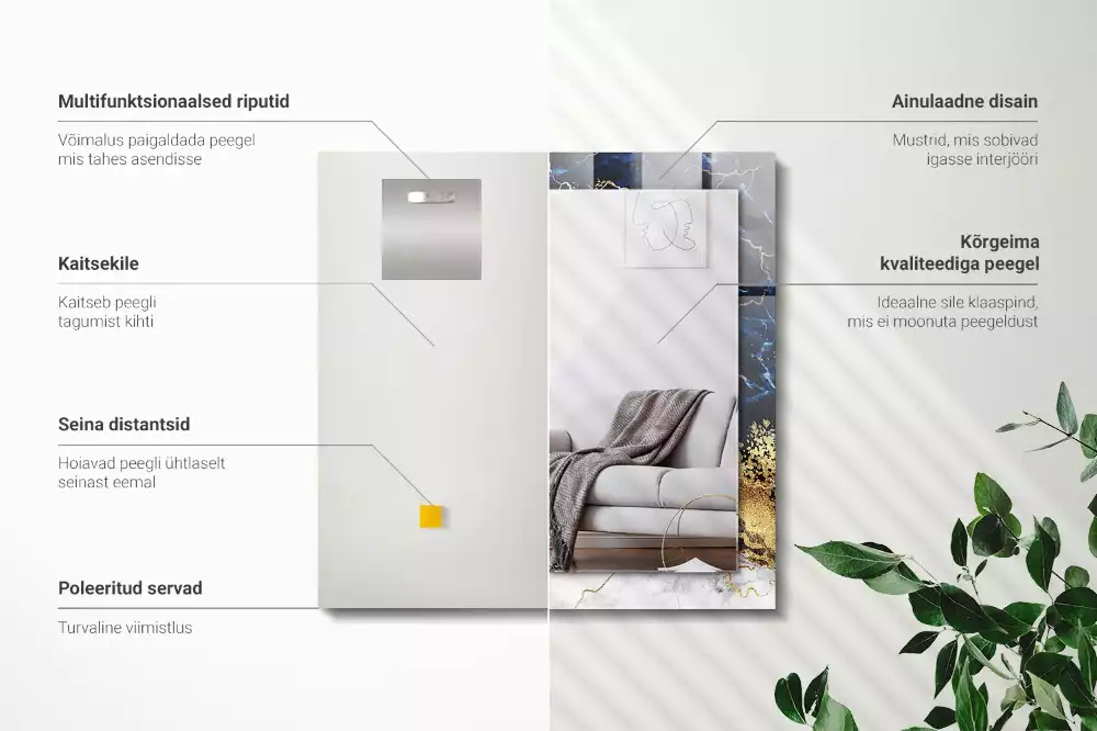 Obdélníkové dekorační zrcadlo Mramorová abstrakce