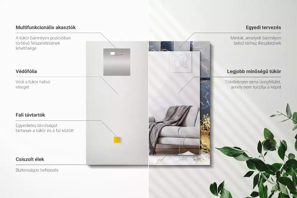 Obdélníkové dekorační zrcadlo Mramorová abstrakce