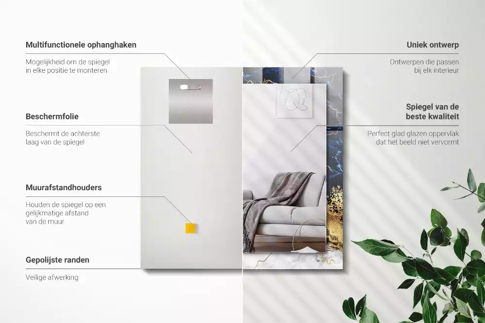 Obdélníkové dekorační zrcadlo Mramorová abstrakce