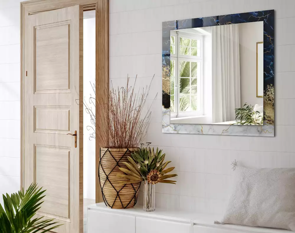 Obdélníkové dekorační zrcadlo Mramorová abstrakce
