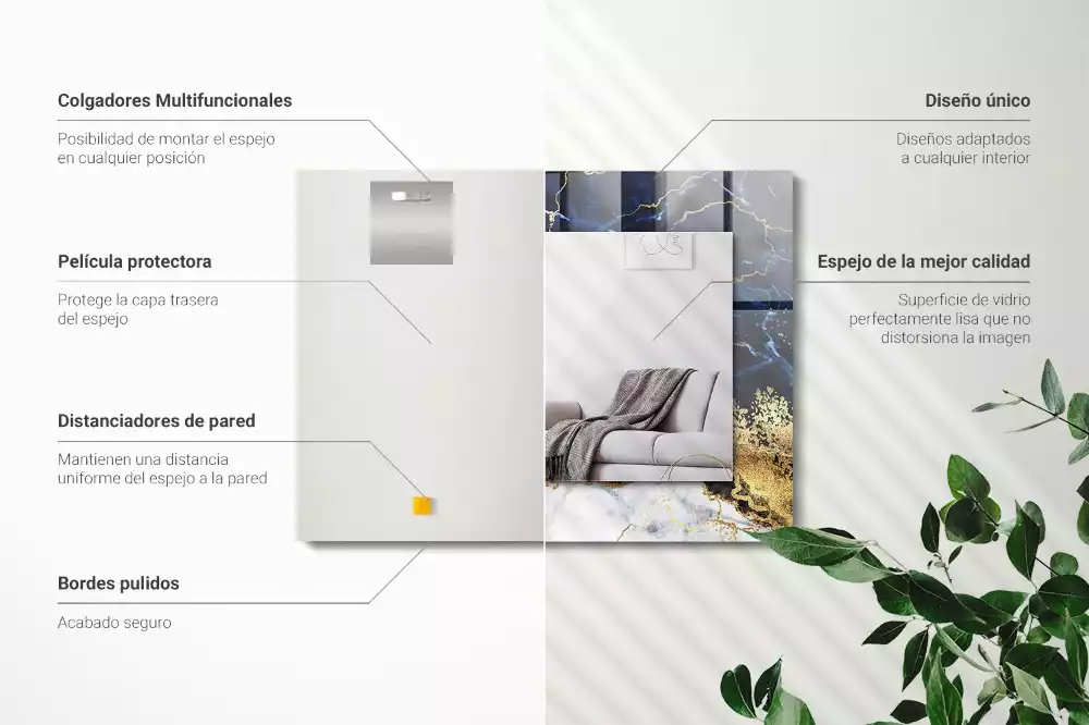 Obdélníkové dekorační zrcadlo Mramorová abstrakce