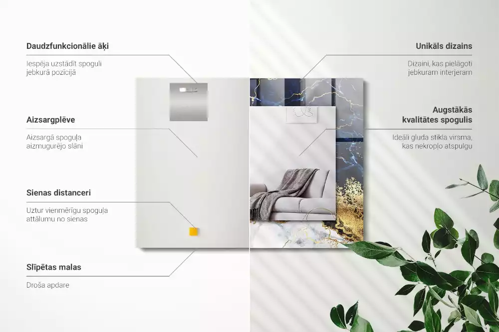 Obdélníkové dekorační zrcadlo Mramorová abstrakce