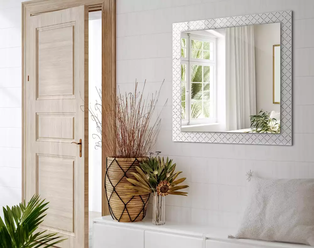Obdélníkové dekorační zrcadlo Kostkovaný vzor čar