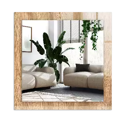 Obdélníkové dekorační zrcadlo Dřevěná textura