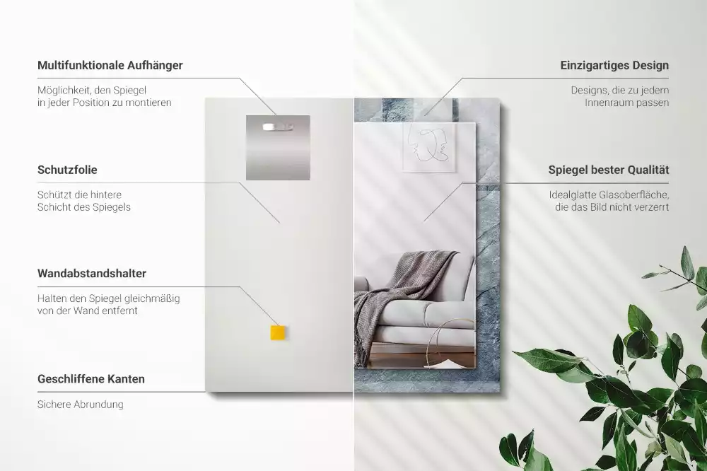 Obdélníkové dekorační zrcadlo Skalní kámen textura