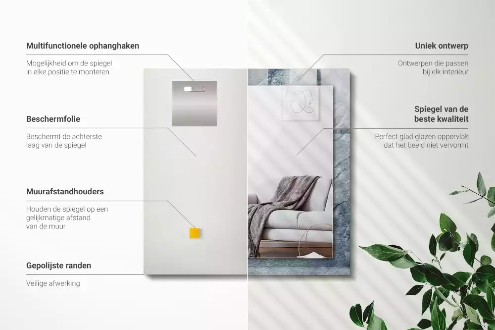 Obdélníkové dekorační zrcadlo Skalní kámen textura