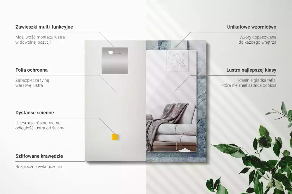 Obdélníkové dekorační zrcadlo Skalní kámen textura