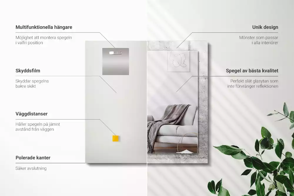 Obdélníkové dekorační zrcadlo Textura betonové zdi