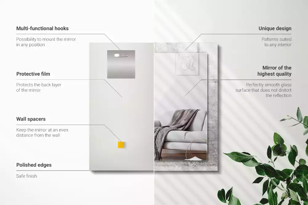 Obdélníkové dekorační zrcadlo Textura betonové zdi