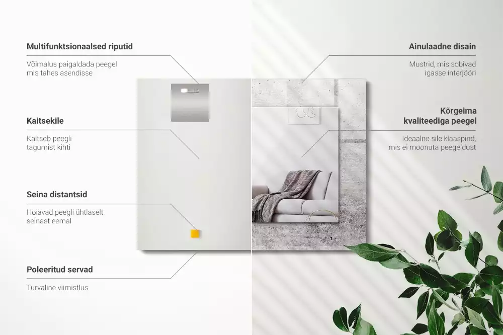 Obdélníkové dekorační zrcadlo Textura betonové zdi