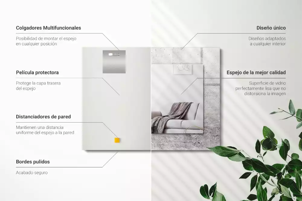 Obdélníkové dekorační zrcadlo Textura betonové zdi