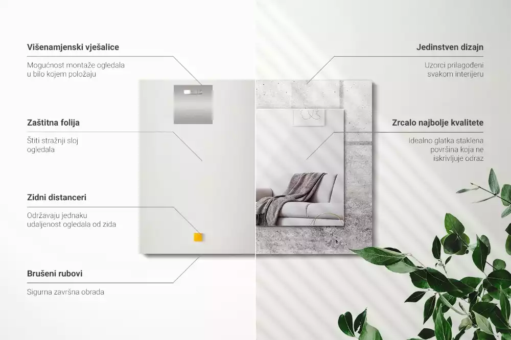 Obdélníkové dekorační zrcadlo Textura betonové zdi