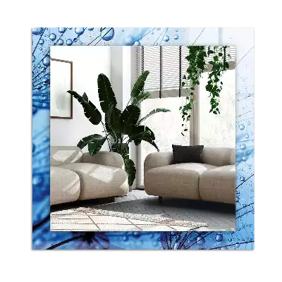 Obdélníkové dekorační zrcadlo Kapky na pampelišky