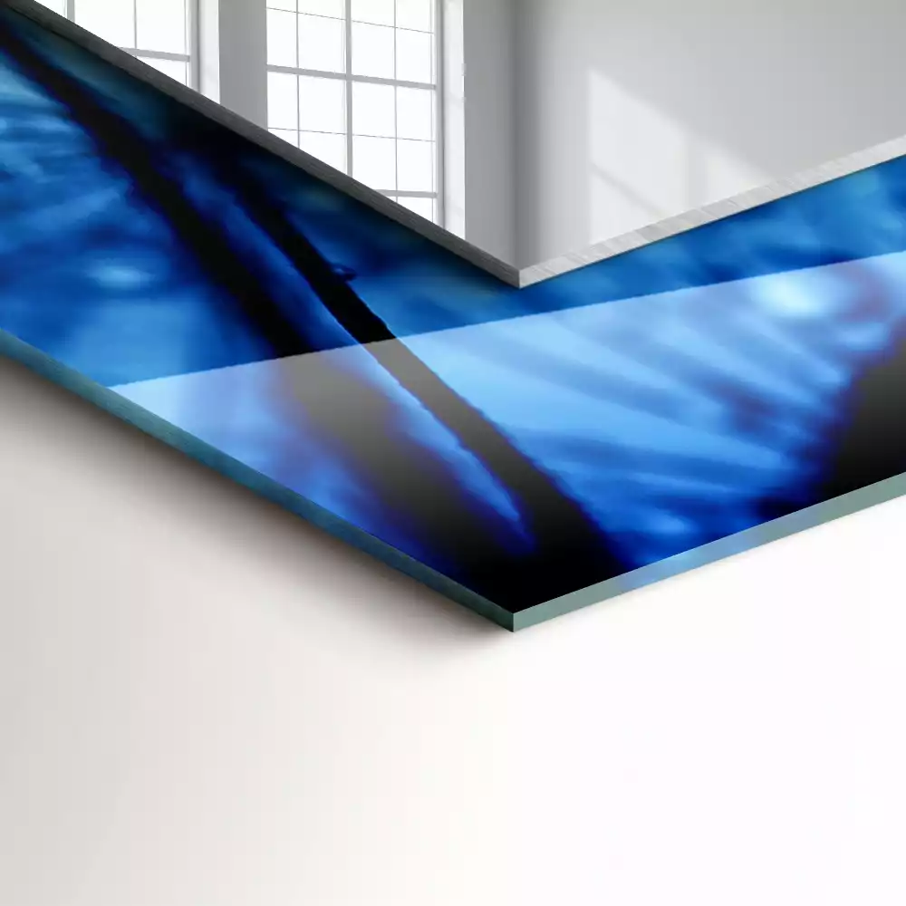 Obdélníkové dekorační zrcadlo Kapky na pampelišky