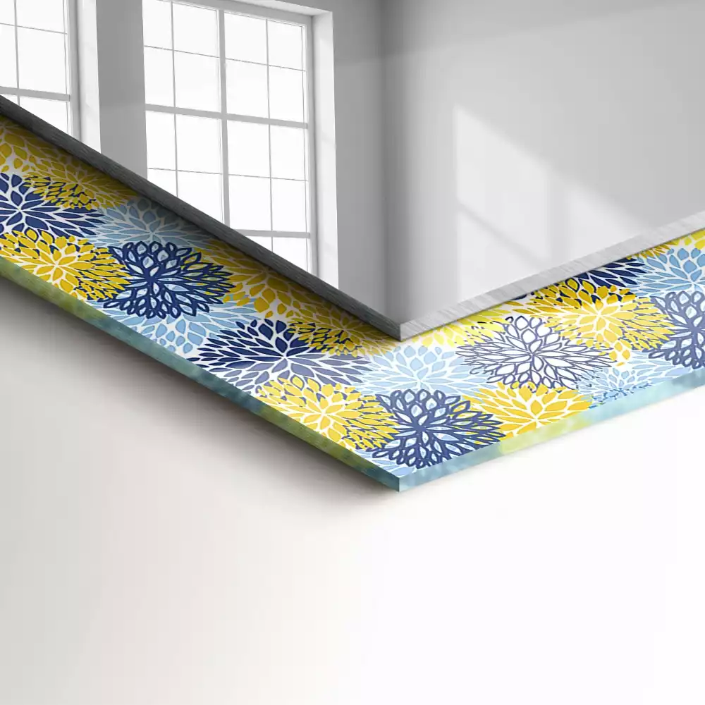 Obdélníkové dekorační zrcadlo Barevný květinový vzor