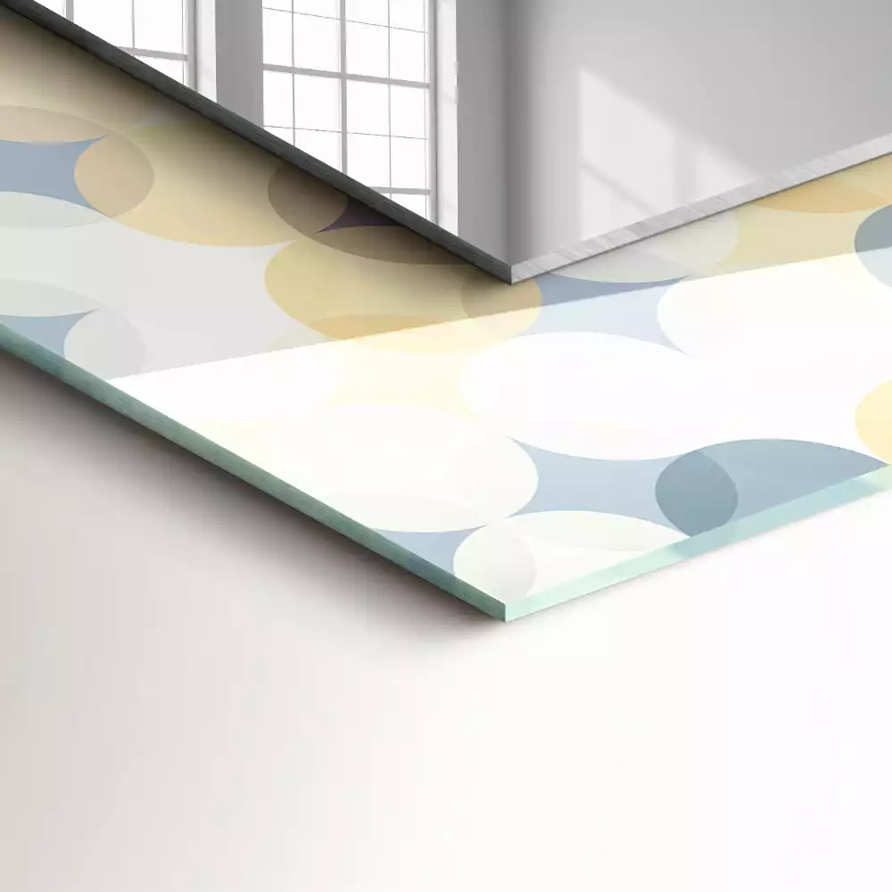 Obdélníkové dekorační zrcadlo Barevné kulaté vzory