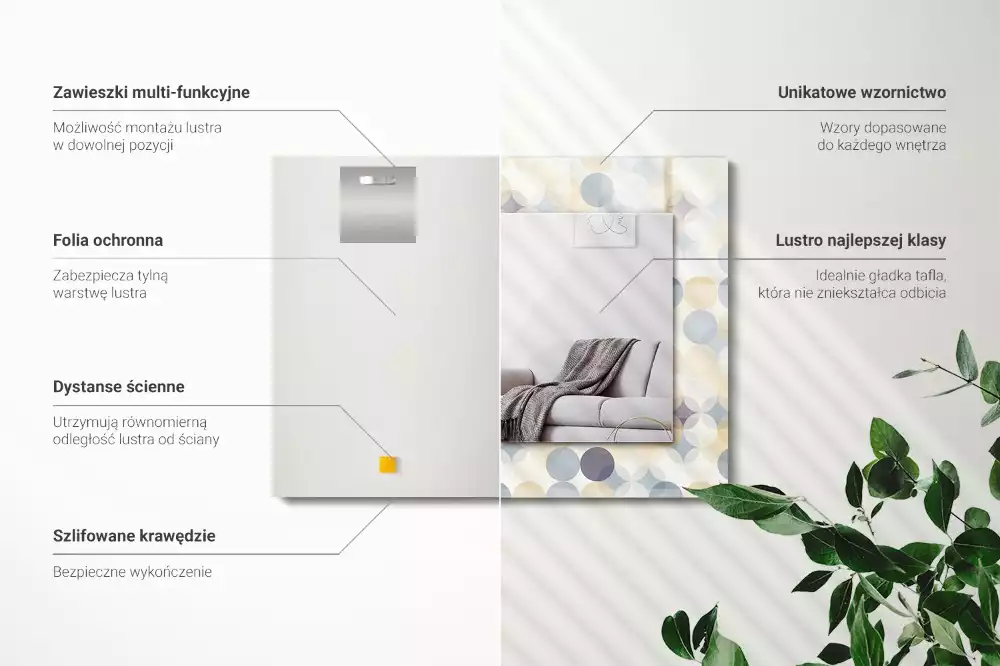 Obdélníkové dekorační zrcadlo Barevné kulaté vzory