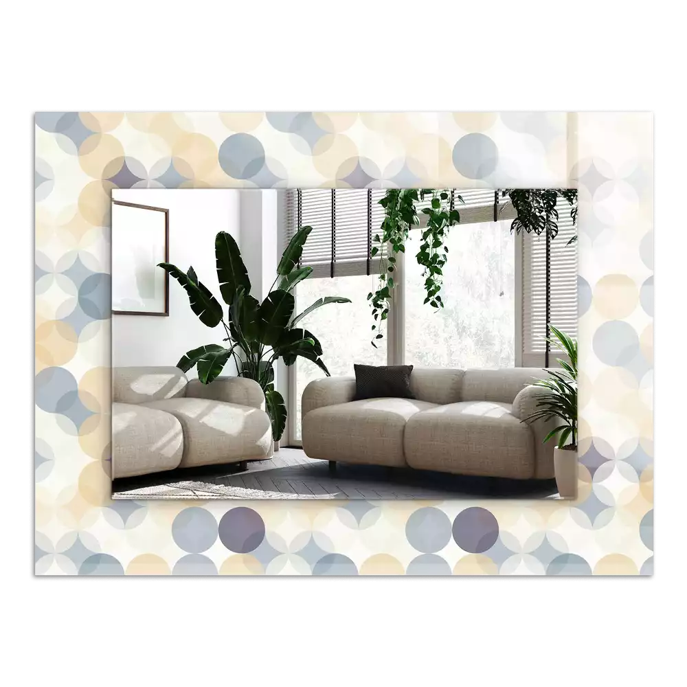 Obdélníkové dekorační zrcadlo Barevné kulaté vzory