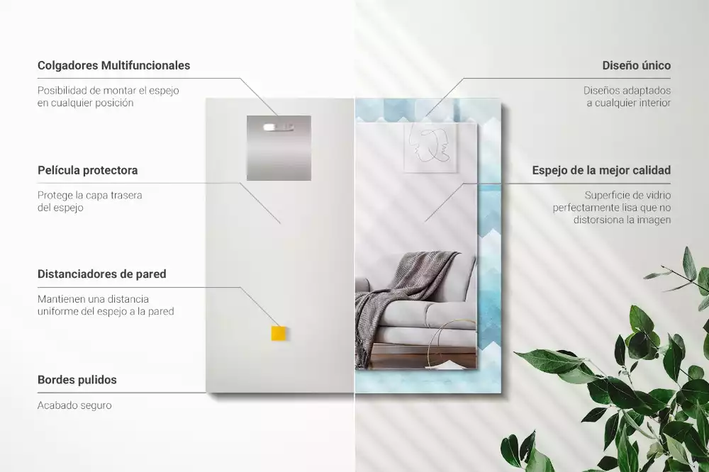 Obdélníkové dekorační zrcadlo Cikcak přechodový vzor