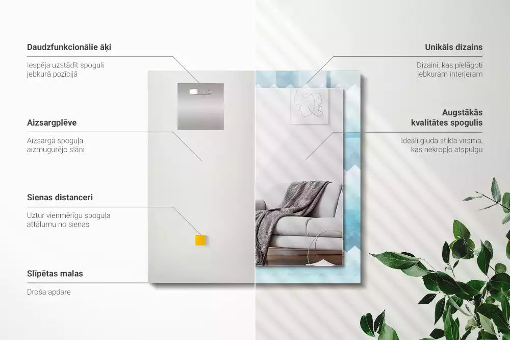 Obdélníkové dekorační zrcadlo Cikcak přechodový vzor