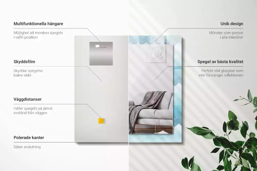 Obdélníkové dekorační zrcadlo Cikcak přechodový vzor