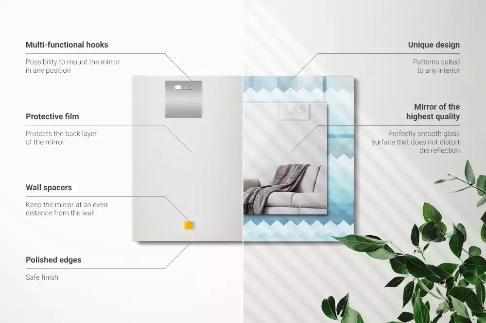 Obdélníkové dekorační zrcadlo Cikcak přechodový vzor