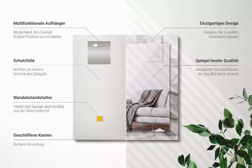 Obdélníkové dekorační zrcadlo Abstraktní geometrické tvary