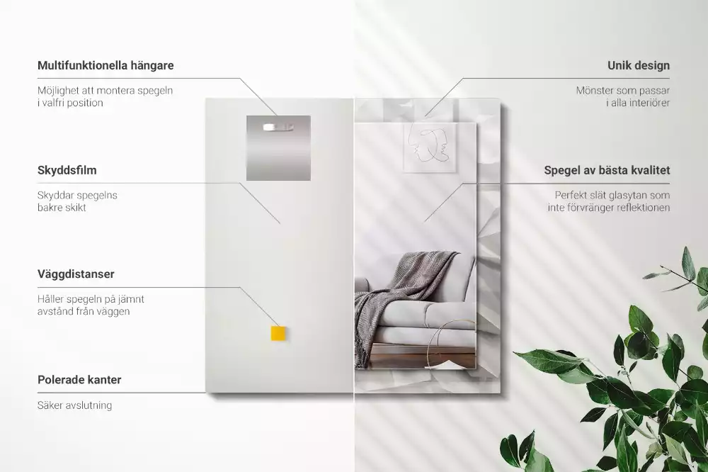 Obdélníkové dekorační zrcadlo Abstraktní geometrické tvary