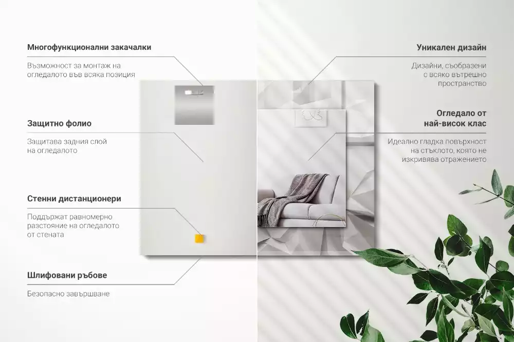 Obdélníkové dekorační zrcadlo Abstraktní geometrické tvary