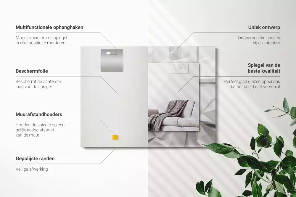 Obdélníkové dekorační zrcadlo Abstraktní geometrické tvary