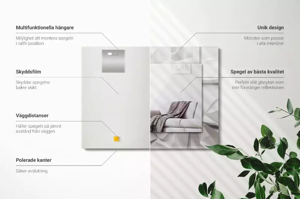 Obdélníkové dekorační zrcadlo Abstraktní geometrické tvary