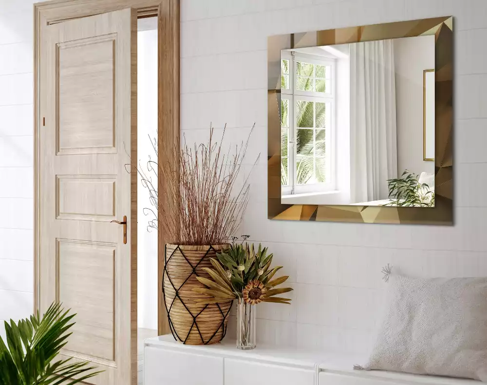 Obdélníkové dekorační zrcadlo geometrické tvary