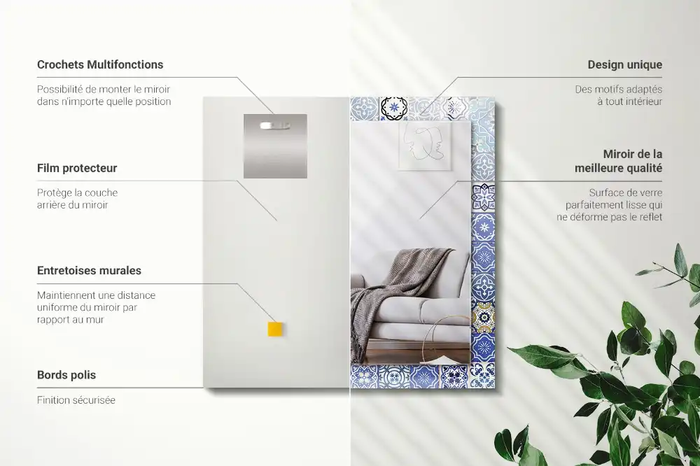 Obdélníkové dekorační zrcadlo Marocké vzory