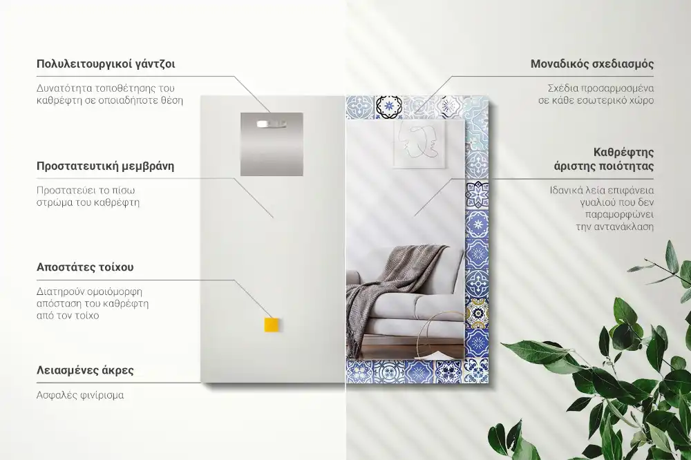 Obdélníkové dekorační zrcadlo Marocké vzory