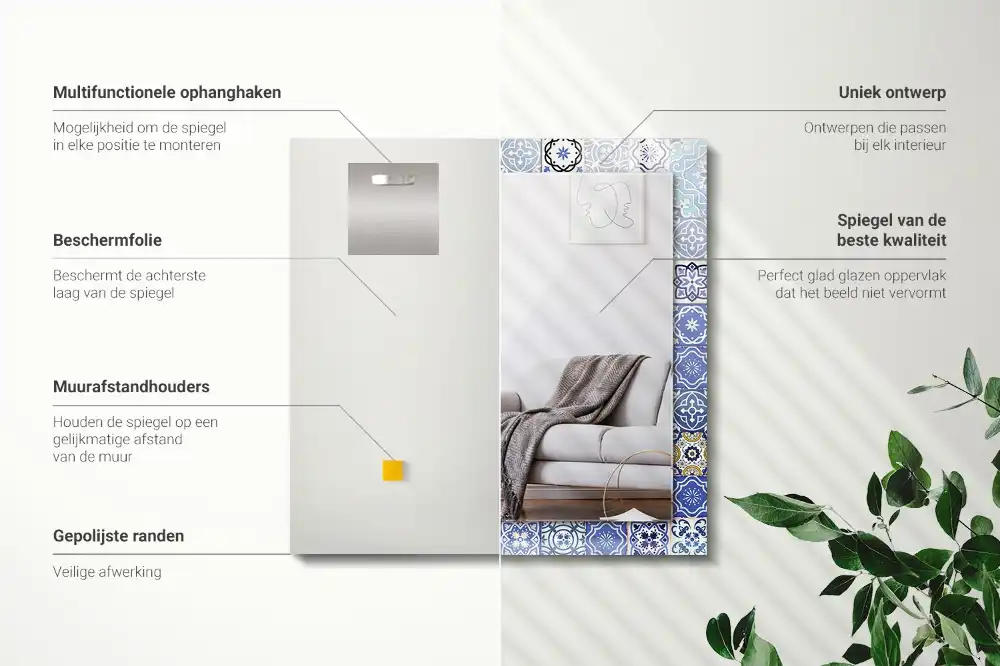 Obdélníkové dekorační zrcadlo Marocké vzory