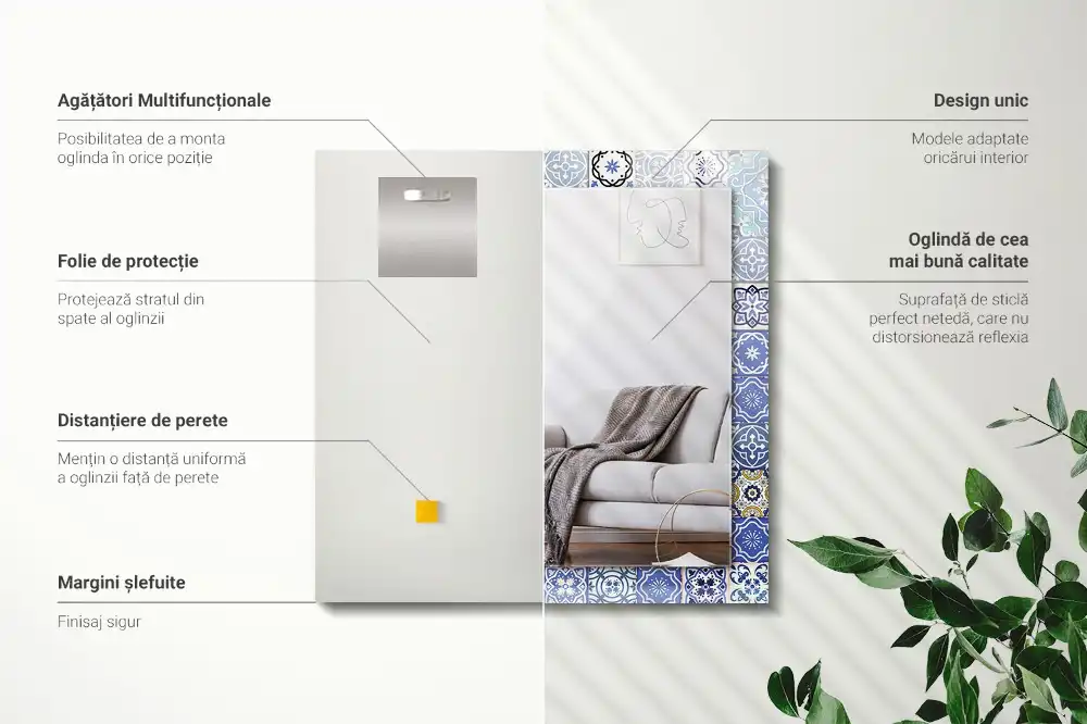 Obdélníkové dekorační zrcadlo Marocké vzory