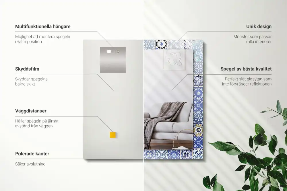 Obdélníkové dekorační zrcadlo Marocké vzory