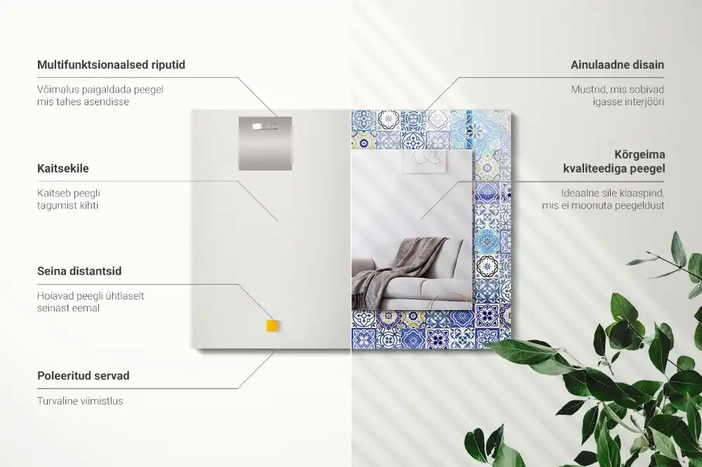 Obdélníkové dekorační zrcadlo Marocké vzory