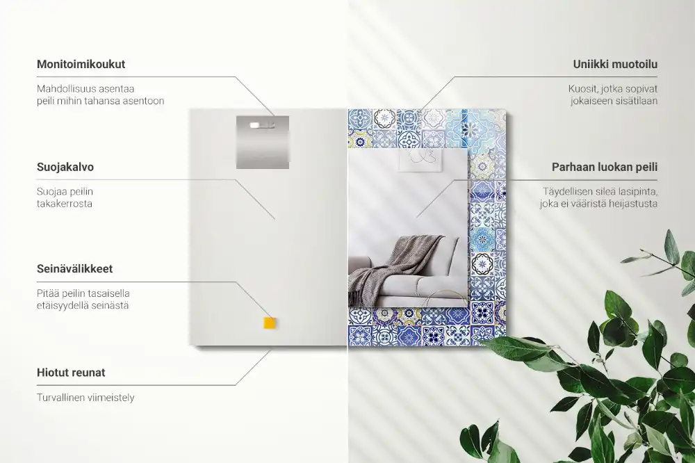 Obdélníkové dekorační zrcadlo Marocké vzory